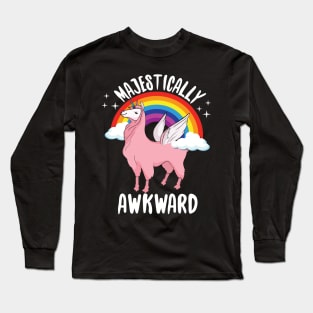 Majestically Awkward Llama Unicorn Long Sleeve T-Shirt